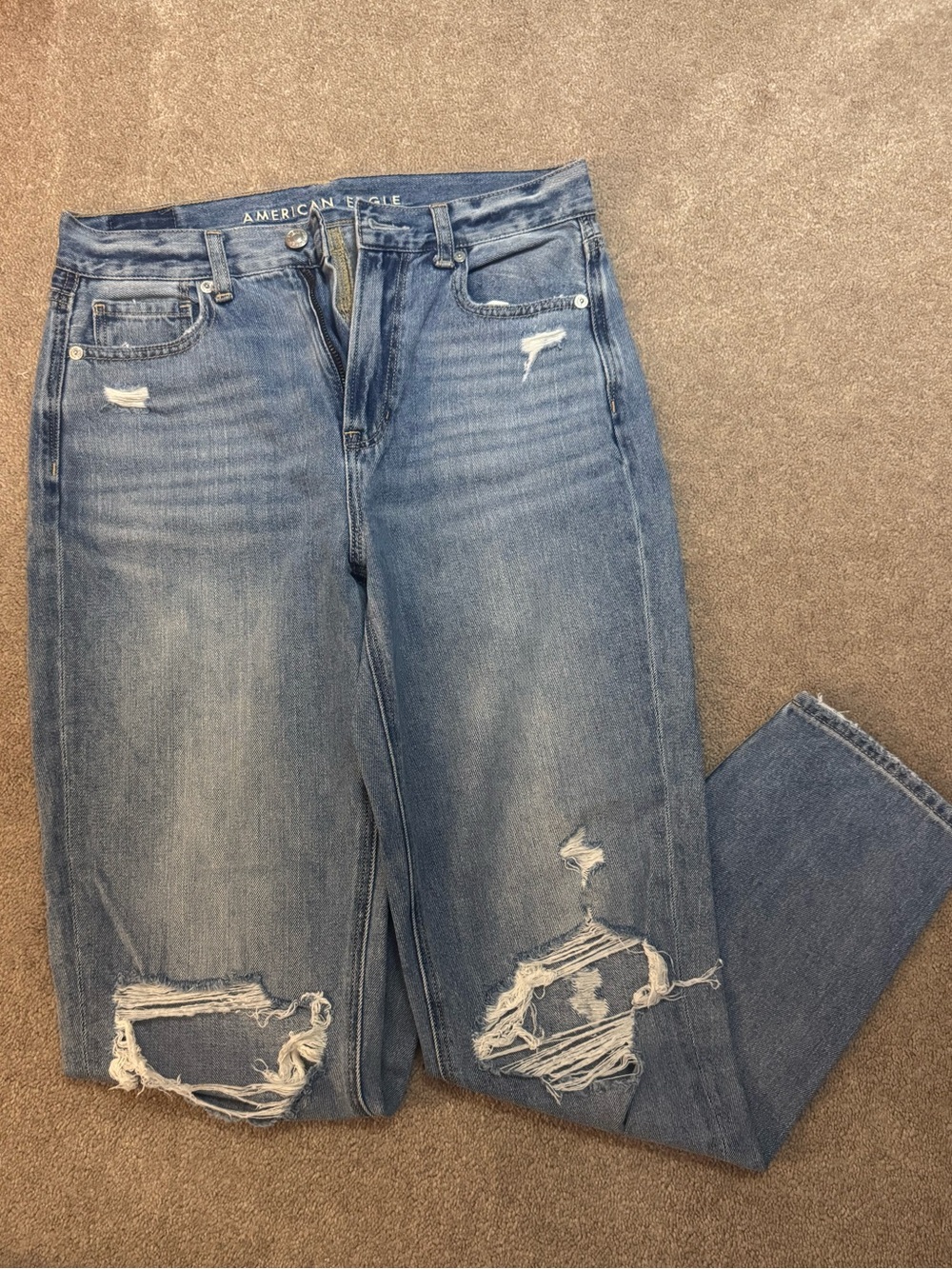 American Eagle Distressed High-Rise Women's Jeans - Blue